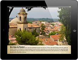 Travel Appetizer App Beaucaire Sehenswürdigkeit Notre Dame Frankreich, gestaltet von Travel Appetizer